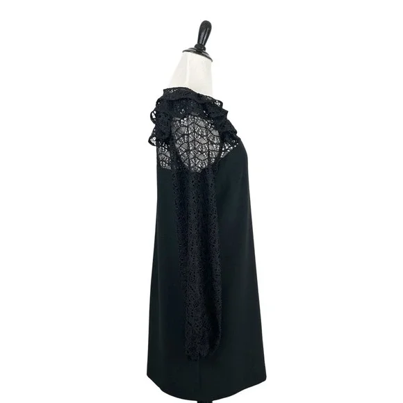 LILLY PULITZER Karolina Black Lace DRESS 12 Shift Ruffle Party Holiday Onyx - Picture 12 of 16